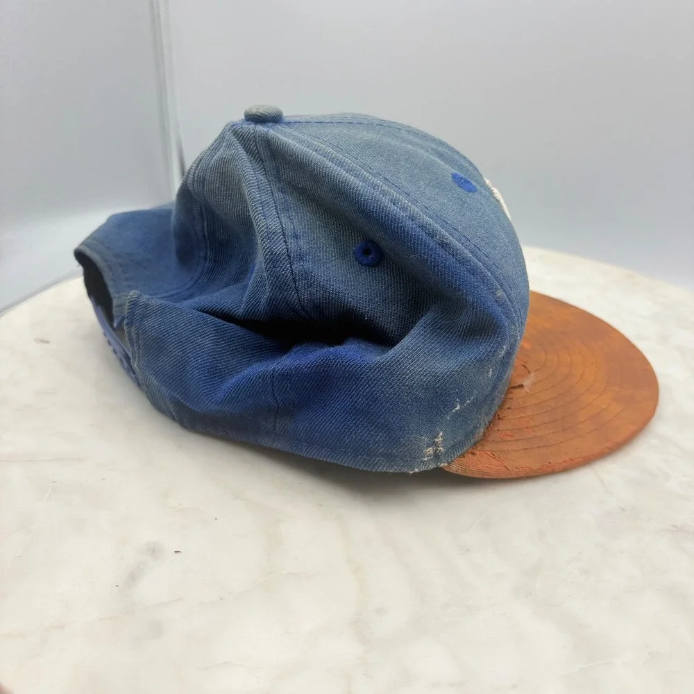 VTG New Era‎ Kansas City Royals Hat Mens M/L Blue 9FIFTY Snapback Faux Leather